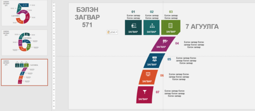 Powerpoint бэлэн загвар. Инфографик. Агуулгад тохиромжтой